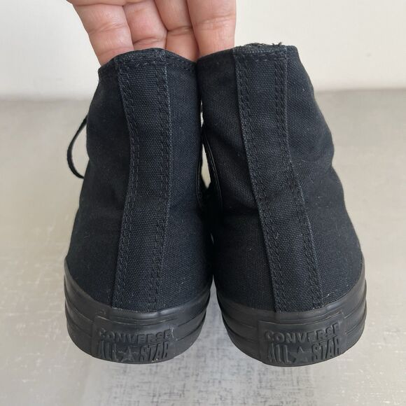 Converse All-Star High Top Sneakers Shoes All Black Unisex Mens 9 Womens 11 - Picture 4 of 16